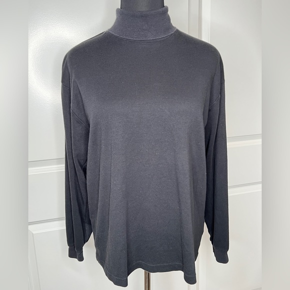 St. John's Bay Tops - Black Cotton Turtleneck St. John’s Bay Size L